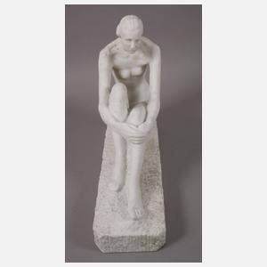 J. Urban, sitzender Damenakt Marmor