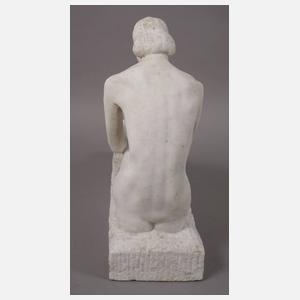 J. Urban, sitzender Damenakt Marmor