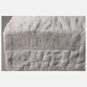 J. Urban, sitzender Damenakt Marmor