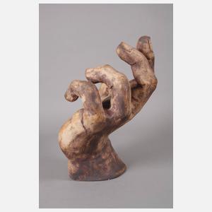 Tonin, große Terrakotta-Skulptur geöffnete Hand