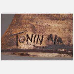 Tonin, große Terrakotta-Skulptur geöffnete Hand