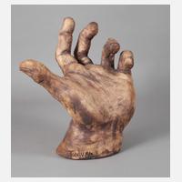 Tonin, große Terrakotta-Skulptur geöffnete Hand111