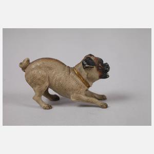 Drei Wiener Bronze Miniaturen als Hunde