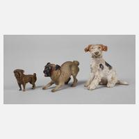 Drei Wiener Bronze Miniaturen als Hunde111