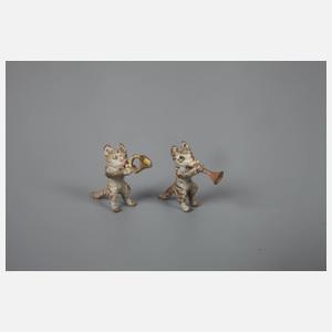 Wiener Bronze Miniatur Katzen-Kapelle