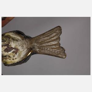 Wiener Bronze Rotkehlchen mit kleinem Korb