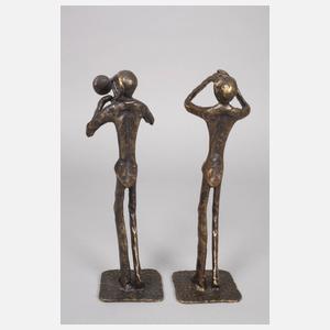 Zwei Musiker mit Blasinstrumenten