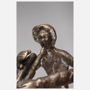 Zwei Musiker mit Blasinstrumenten