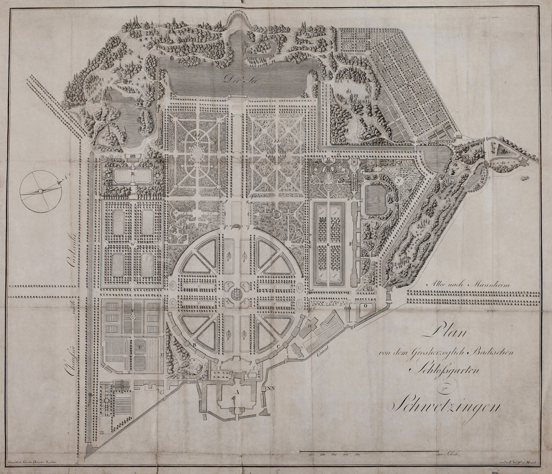 Plan des Schlossgartens zu Schwetzingen