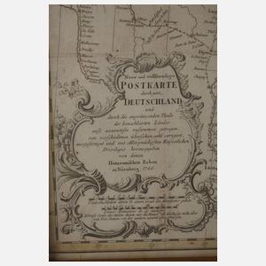 Homanns Erben, große Postwegekarte Deutschland