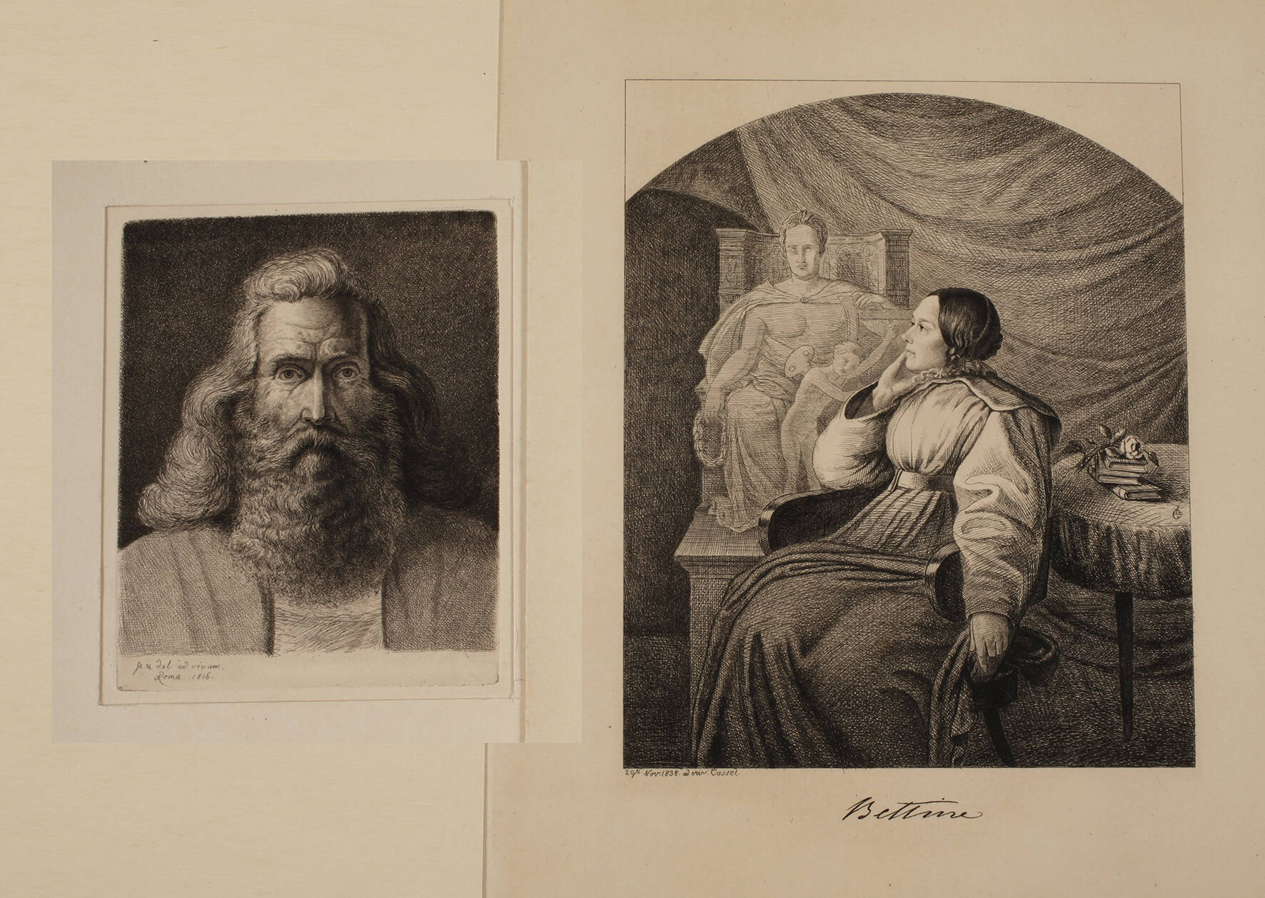 Prof. Ludwig Emil Grimm, Paar Graphiken