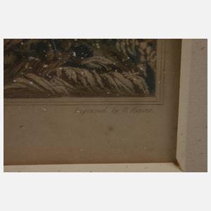 Zwei Graphiken mit Postkutschendarstellungen