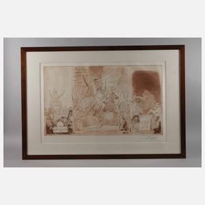 Prof. Alfred Hrdlicka, großformatige Radierung