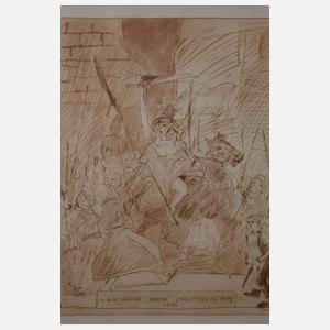 Prof. Alfred Hrdlicka, großformatige Radierung