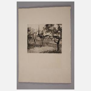 Otto Paetz, Thüringer Dorf mit Kirche