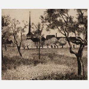 Otto Paetz, Thüringer Dorf mit Kirche