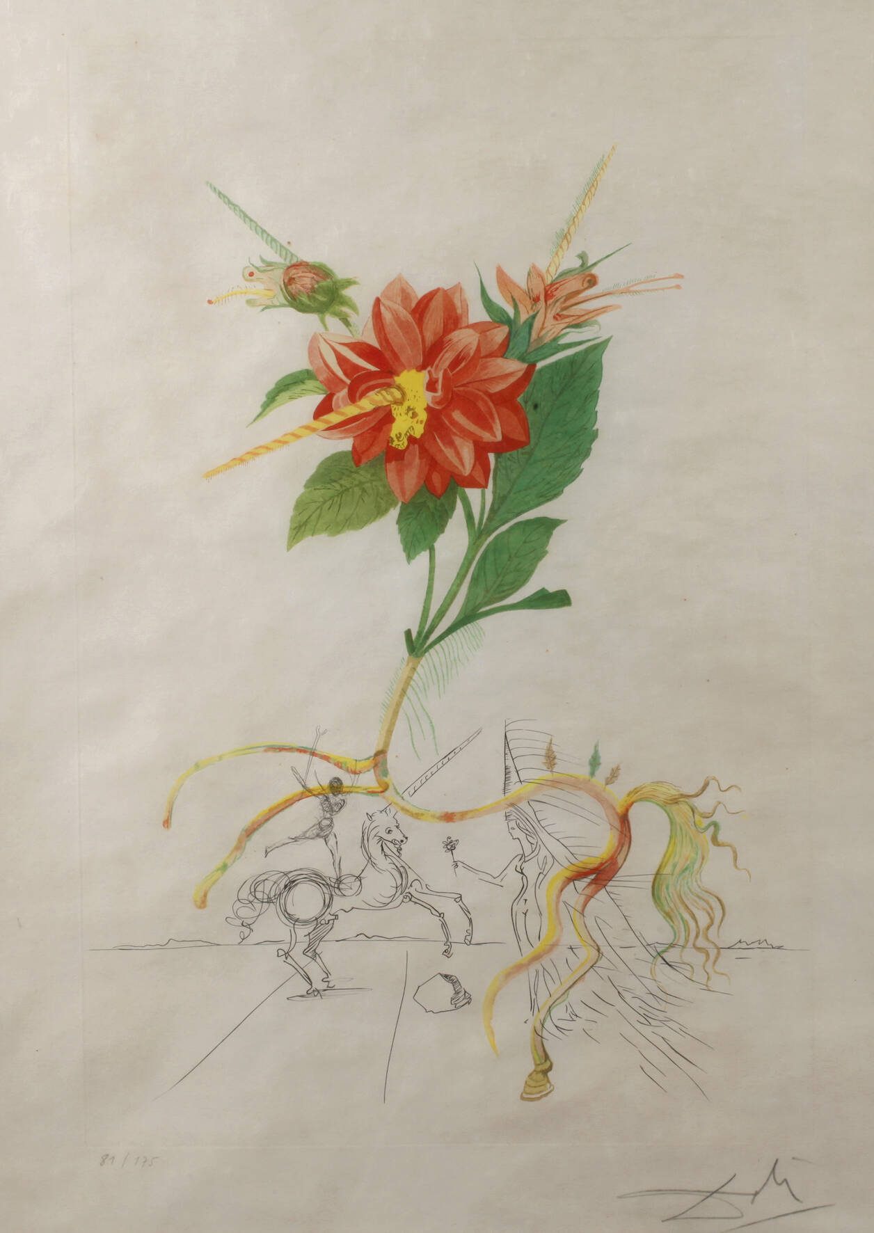 Salvador Dali, attr., "Dahlia Unicornis"