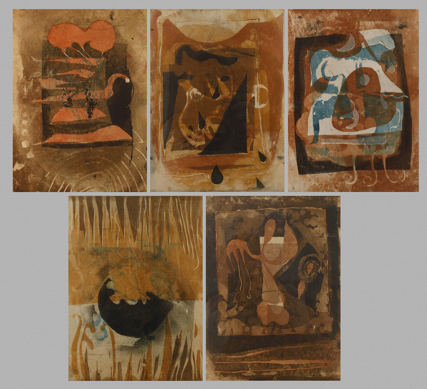 Graphikfolge mit fünf Farbradierungen