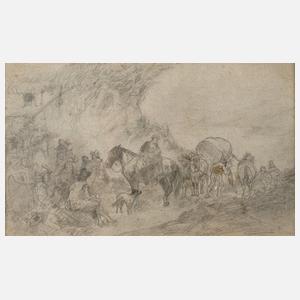 Prof. Wilhelm von Diez, attr., Lagerszene