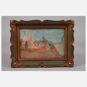 Grothe, Paar Aquarelle Kolonialzeit