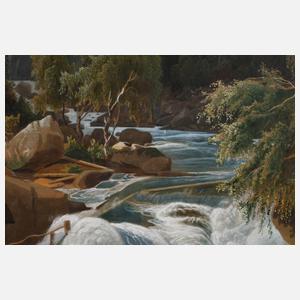 Prof. August Wilhelm Leu, attr., Am Wasserfall