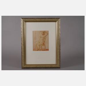 Edvard Frank, attr., Sitzender Damenakt