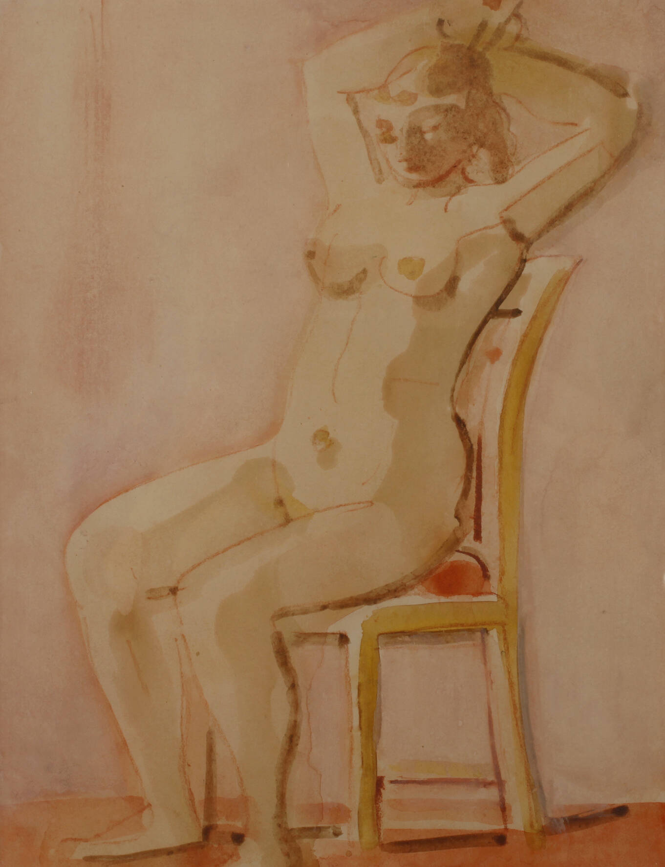 Edvard Frank, attr., Sitzender Damenakt