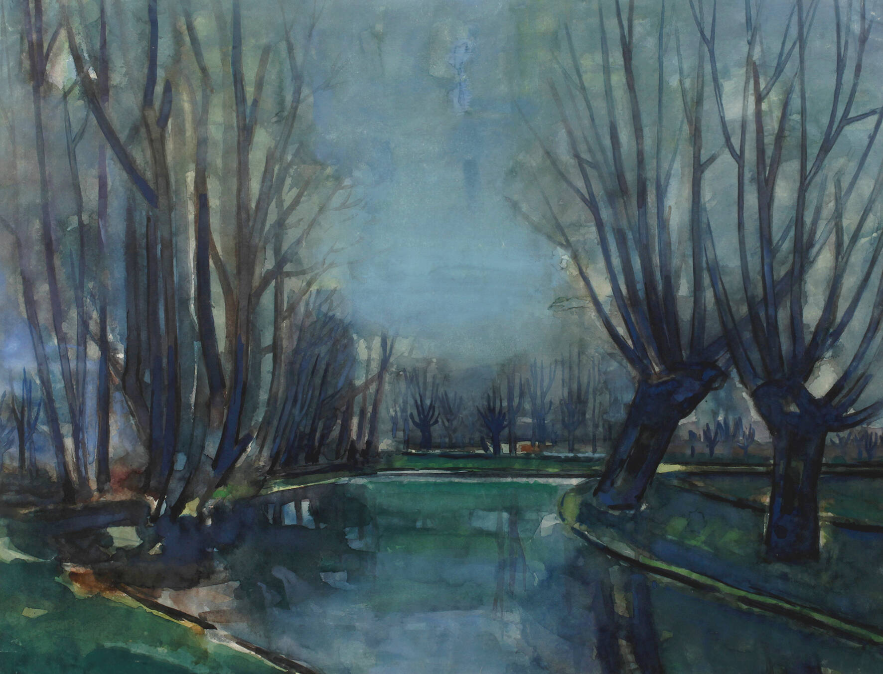 Fritz Gärtner, attr., Herbst am Fluss