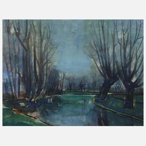 Fritz Gärtner, attr., Herbst am Fluss