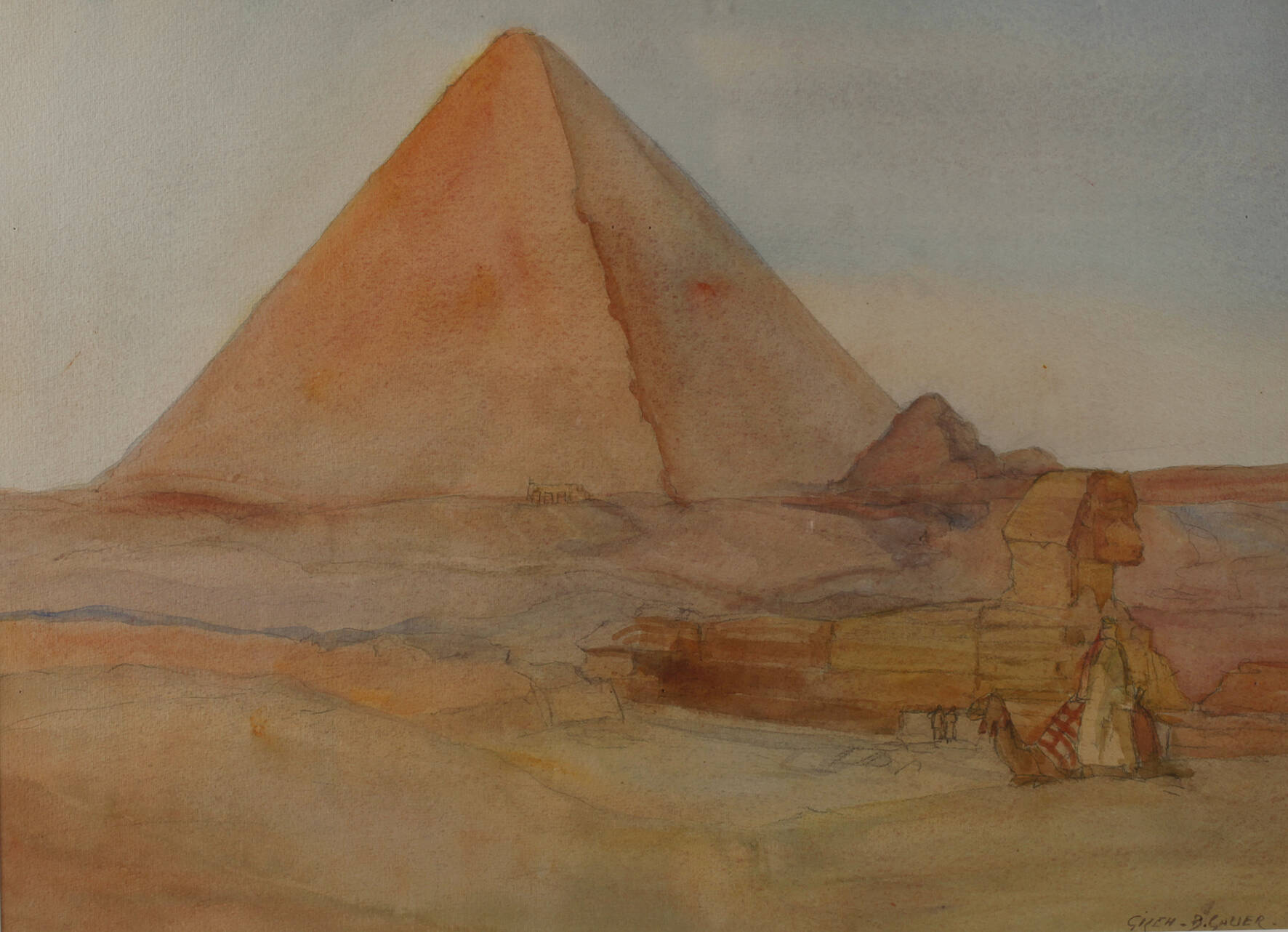 Bernhard Gauer, Pyramide von Gizeh mit Sphinx