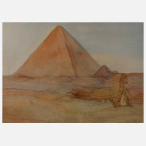 Bernhard Gauer, Pyramide von Gizeh mit Sphinx