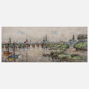 Ferdinand Höpner, "Alster mit Stadt"