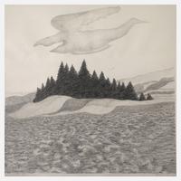 Udo Kaller, Hügelige Landschaft mit Baumgruppe111