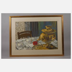 Georg Kosmiadi, Tafelstillleben mit Samowar