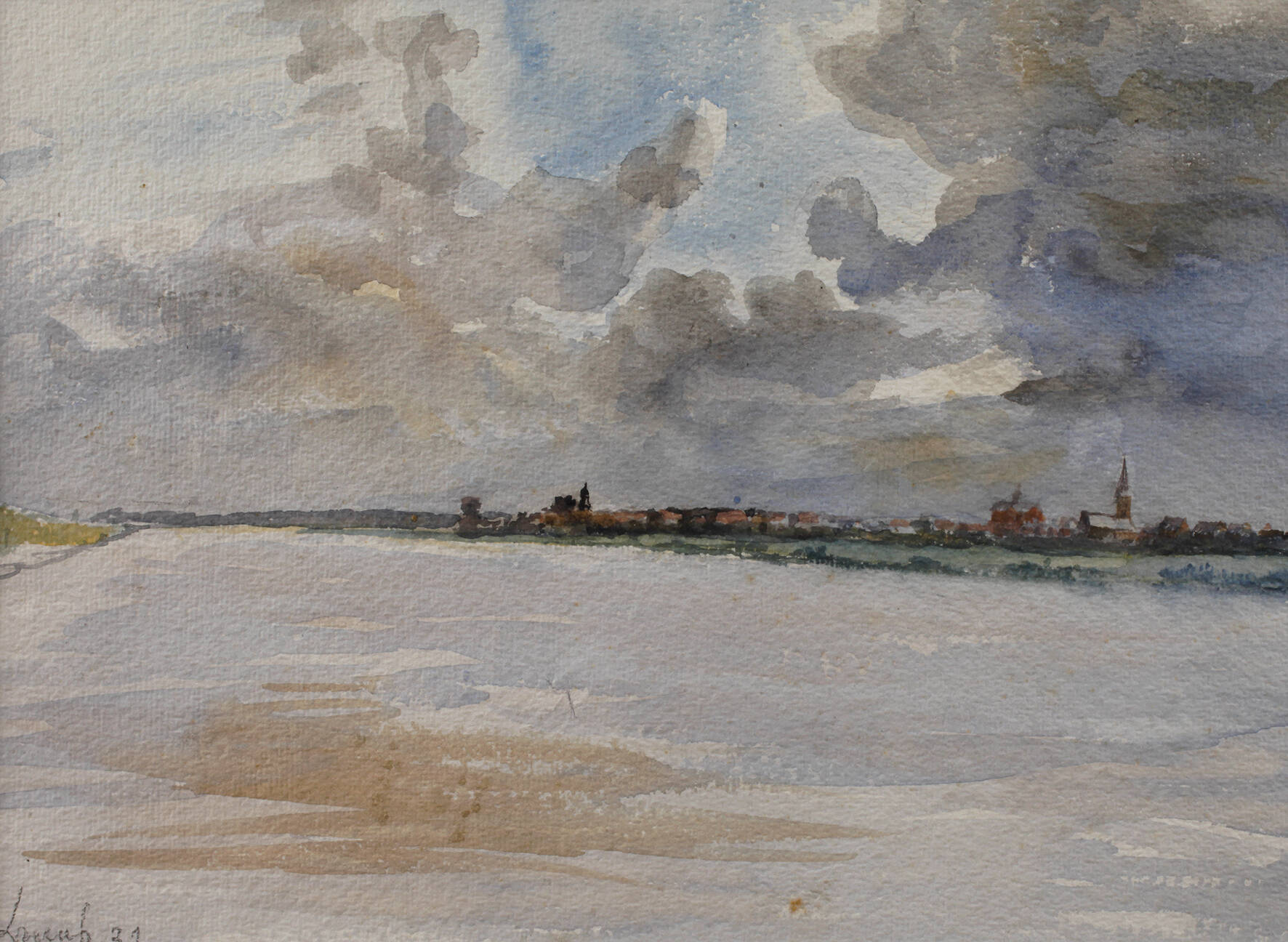 Robert Lauth, attr., Stadt am Horizont