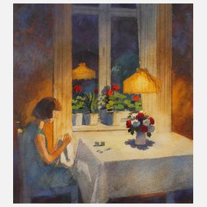 Prof. Adolph Beuhne, attr., Abendliche Hausarbeit