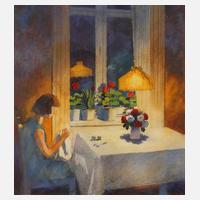 Prof. Adolph Beuhne, attr., Abendliche Hausarbeit111