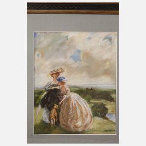 Damen in Sommerlandschaft