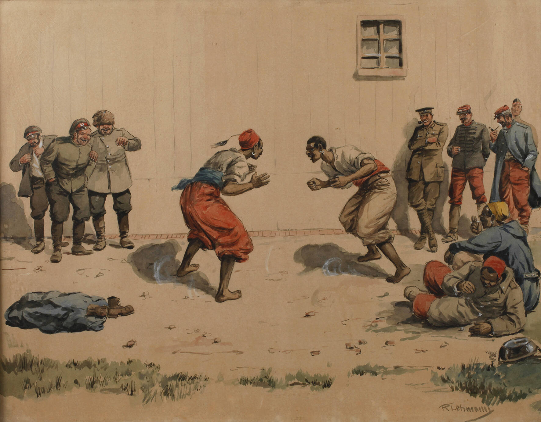R. Lehmann, Boxkampf im Gefangenenlager