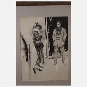 Paar Illustrationszeichnungen