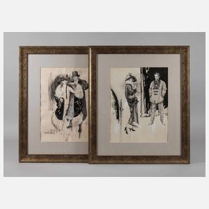 Paar Illustrationszeichnungen