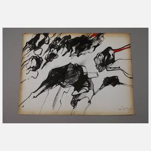 Peter Dotrel, Abstrakte Komposition mit Rot