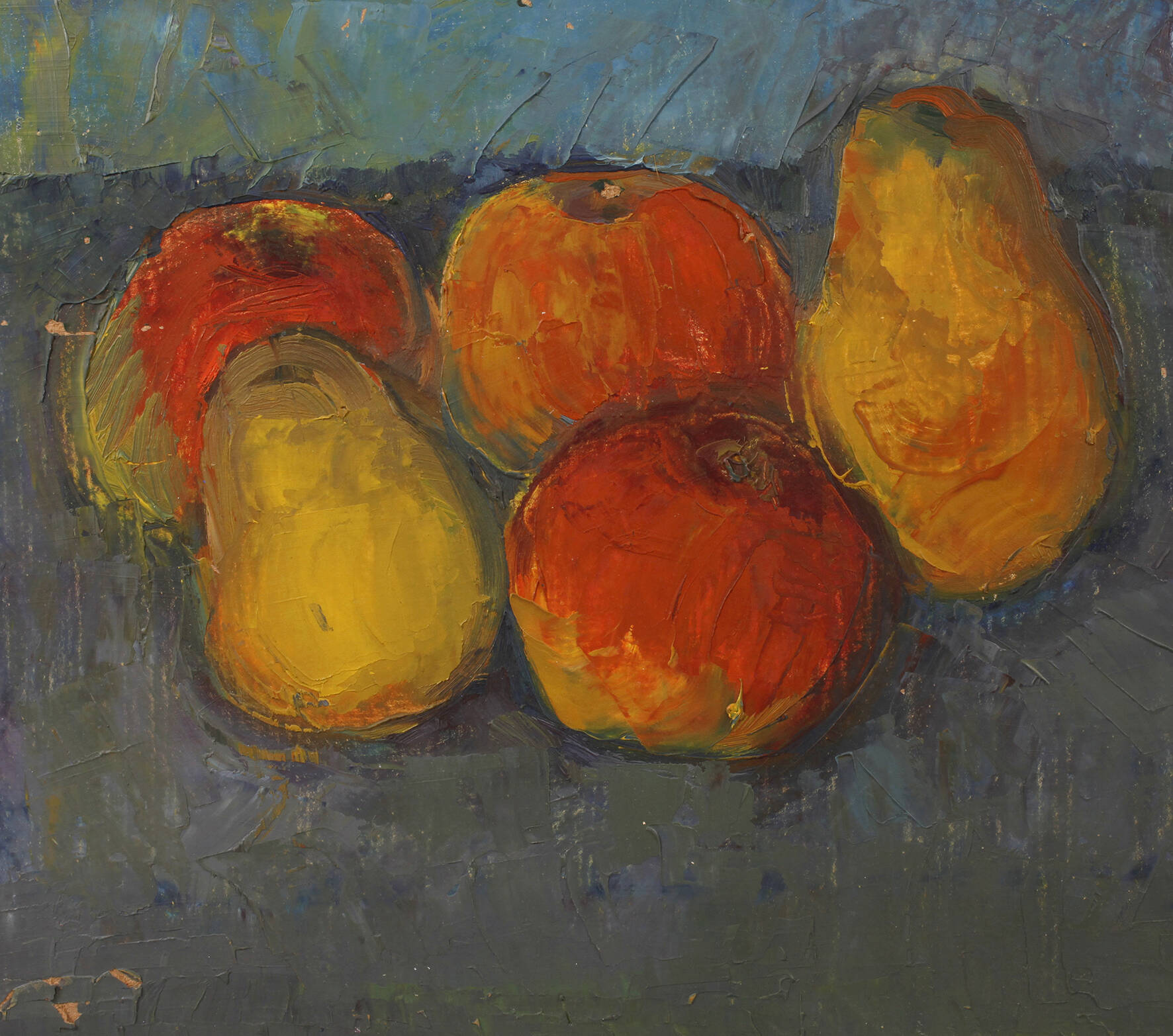 Prof. Heinz Werner, Stillleben mit Äpfeln und Birnen