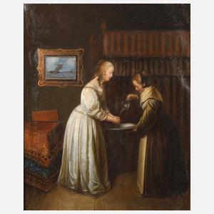 "Dame beim Hände waschen" nach Gerard ter Borch