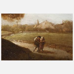 Herbstlandschaft mit Wanderern