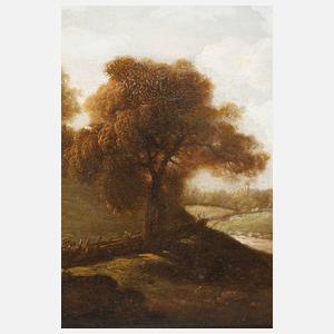 Herbstlandschaft mit Wanderern