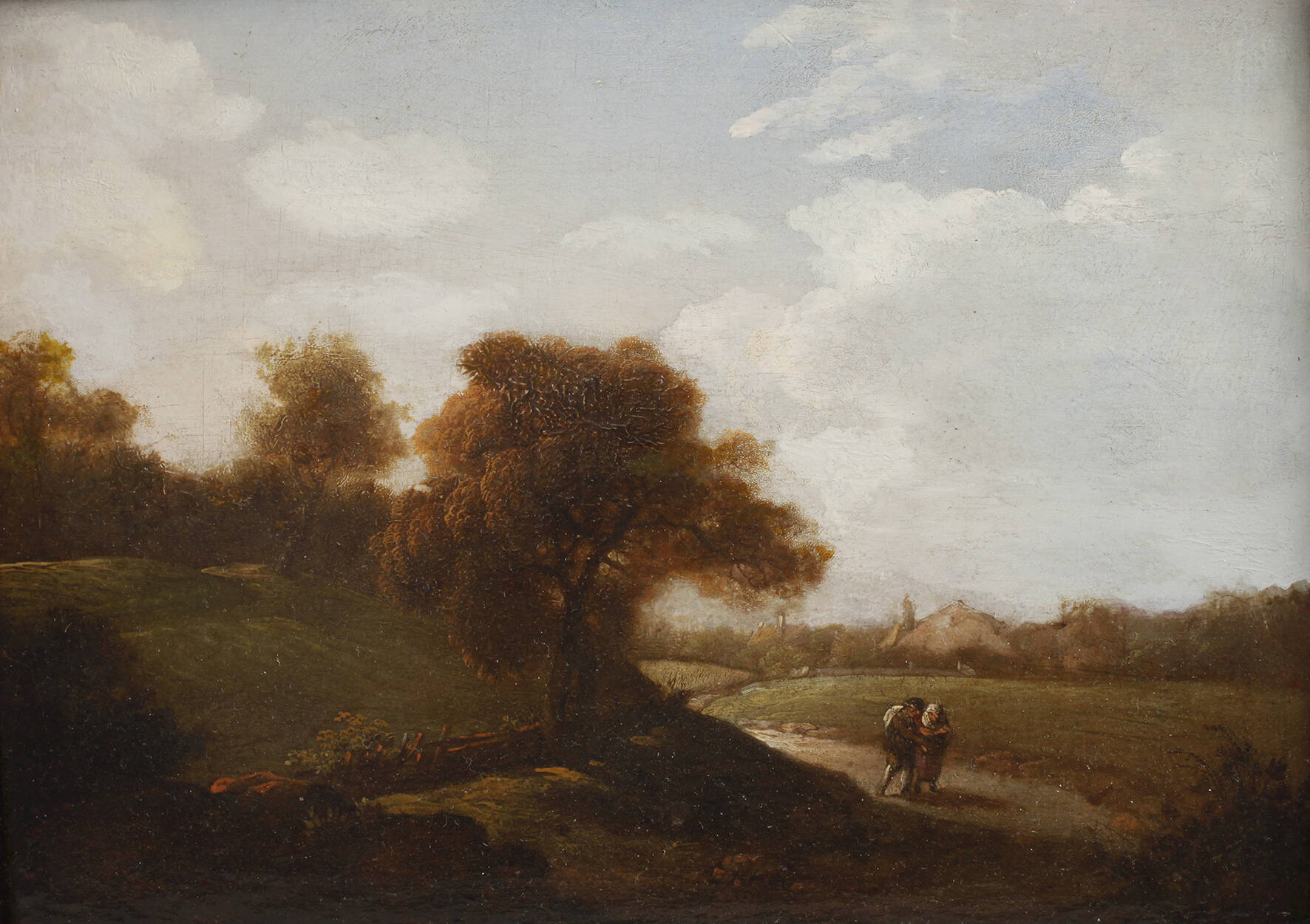 Herbstlandschaft mit Wanderern