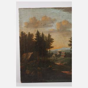 Abendlandschaft mit Wanderern