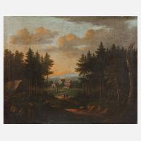 Abendlandschaft mit Wanderern111
