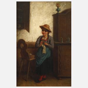 Josef Büche, Strickendes Mädchen